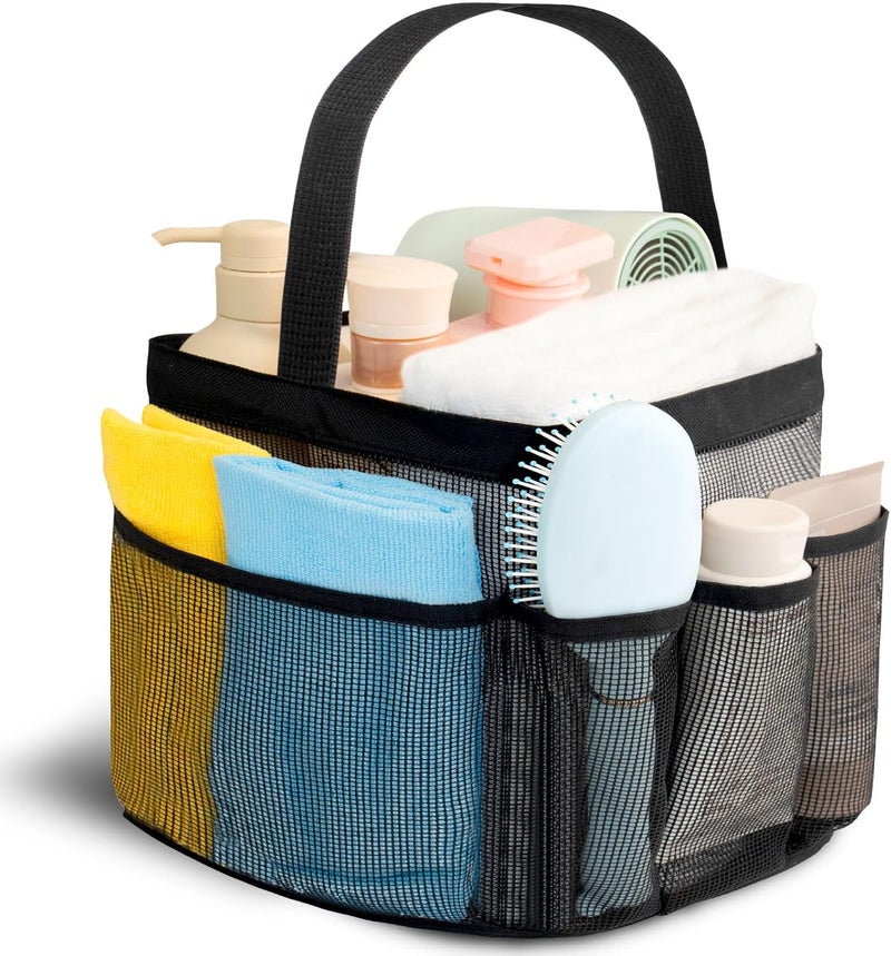 Asisnt Mesh Shower Caddy Portable for College Dorm Room Essentials for Girls with 9 Pockets,Large-Capacity Shower Basket,Quick Dry Toiletry Tote Bag for Women,Outdoor Gym,Travel,Swim,Beach Camping Essentials - Image 1